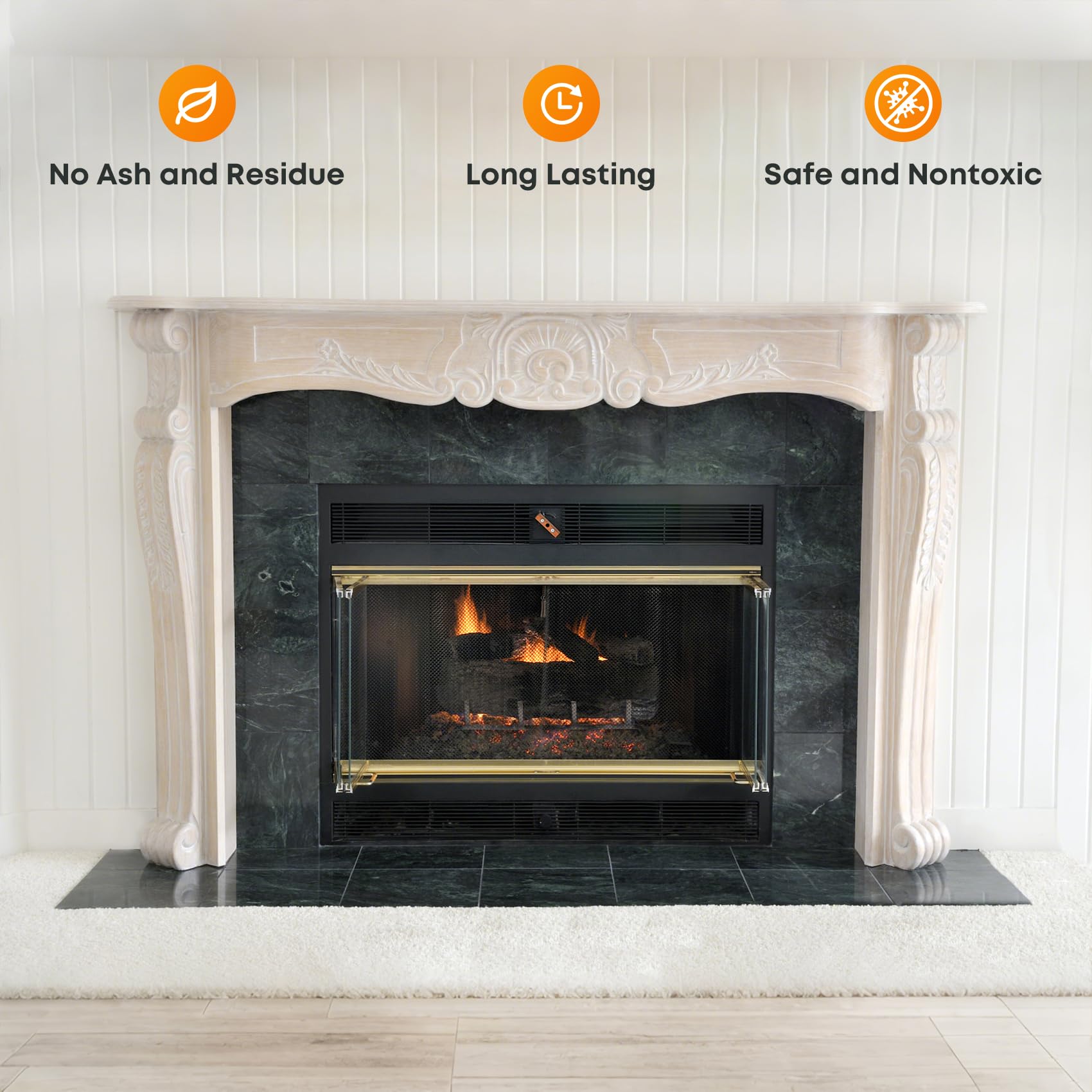 Ceramic Gas Fireplace Logs 9-Piece Set