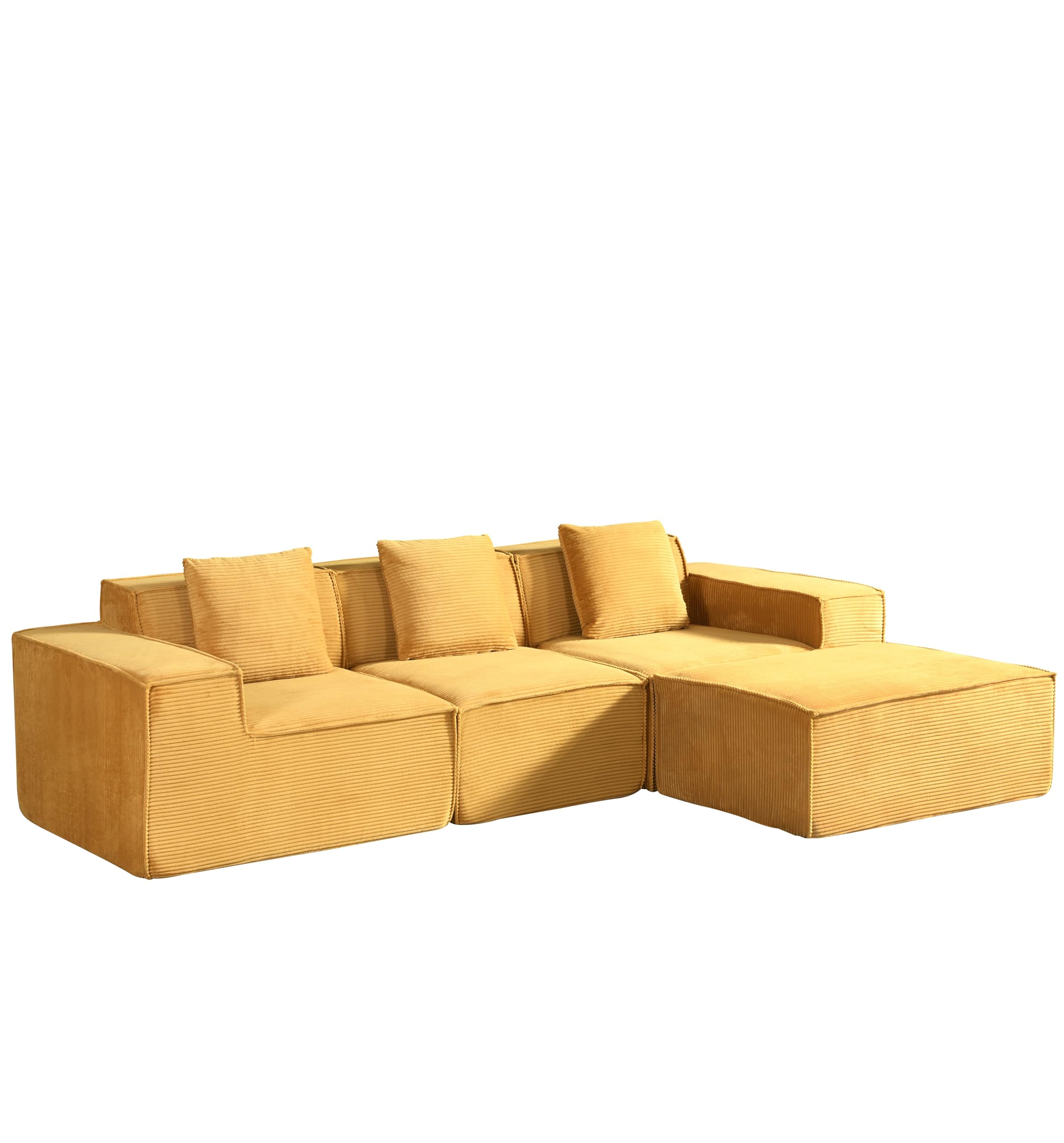 112" Modular L-Shaped Sectional Sofa with Ottoman