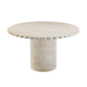 54" Round Concrete Dining Table - Travertine Finish