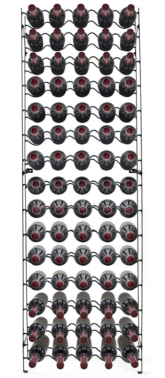 Freestanding Wine Rack 75 Bottle Floor Standing Metal Storage