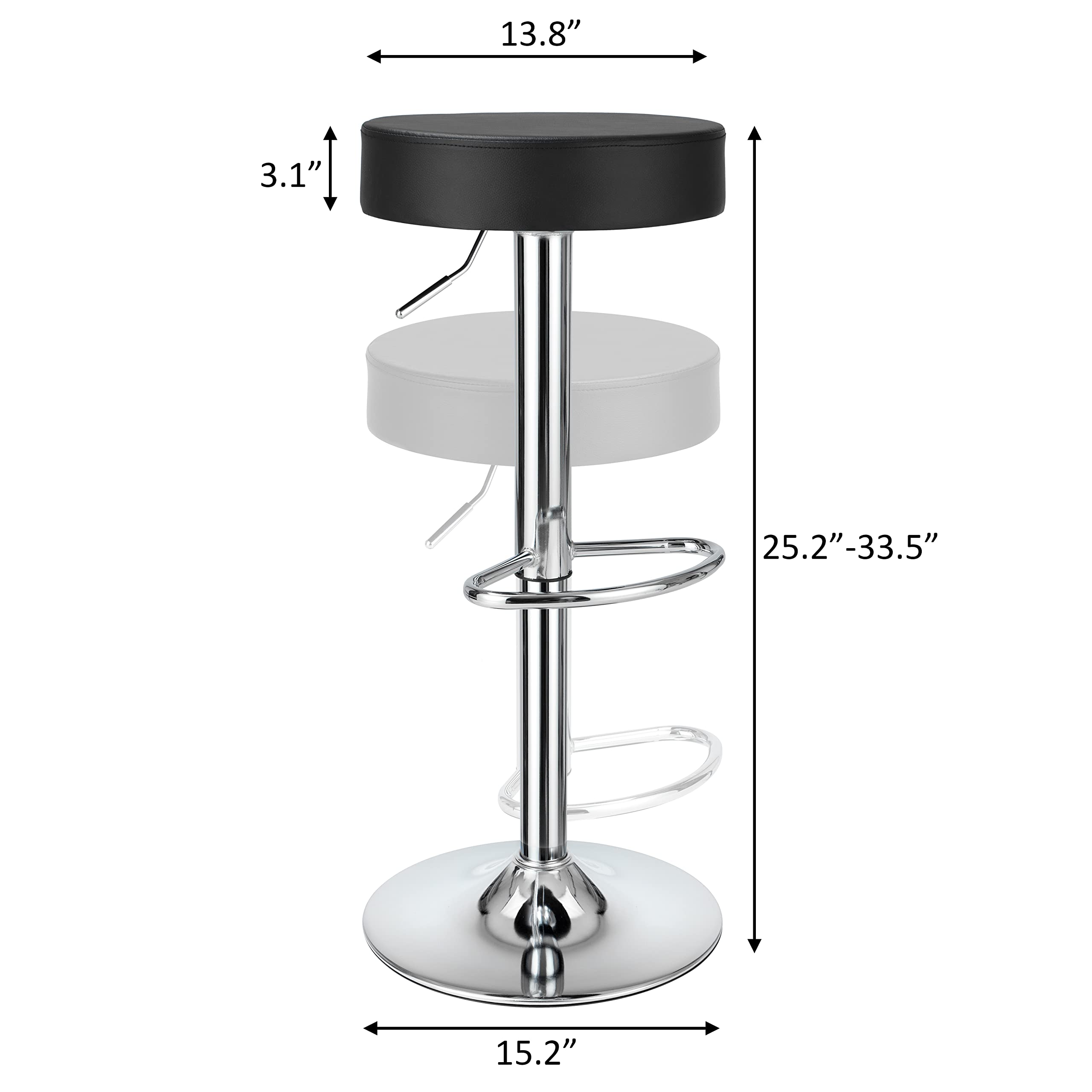 Modern Swivel Bar Stools Set of 2 - Counter Height Adjustable