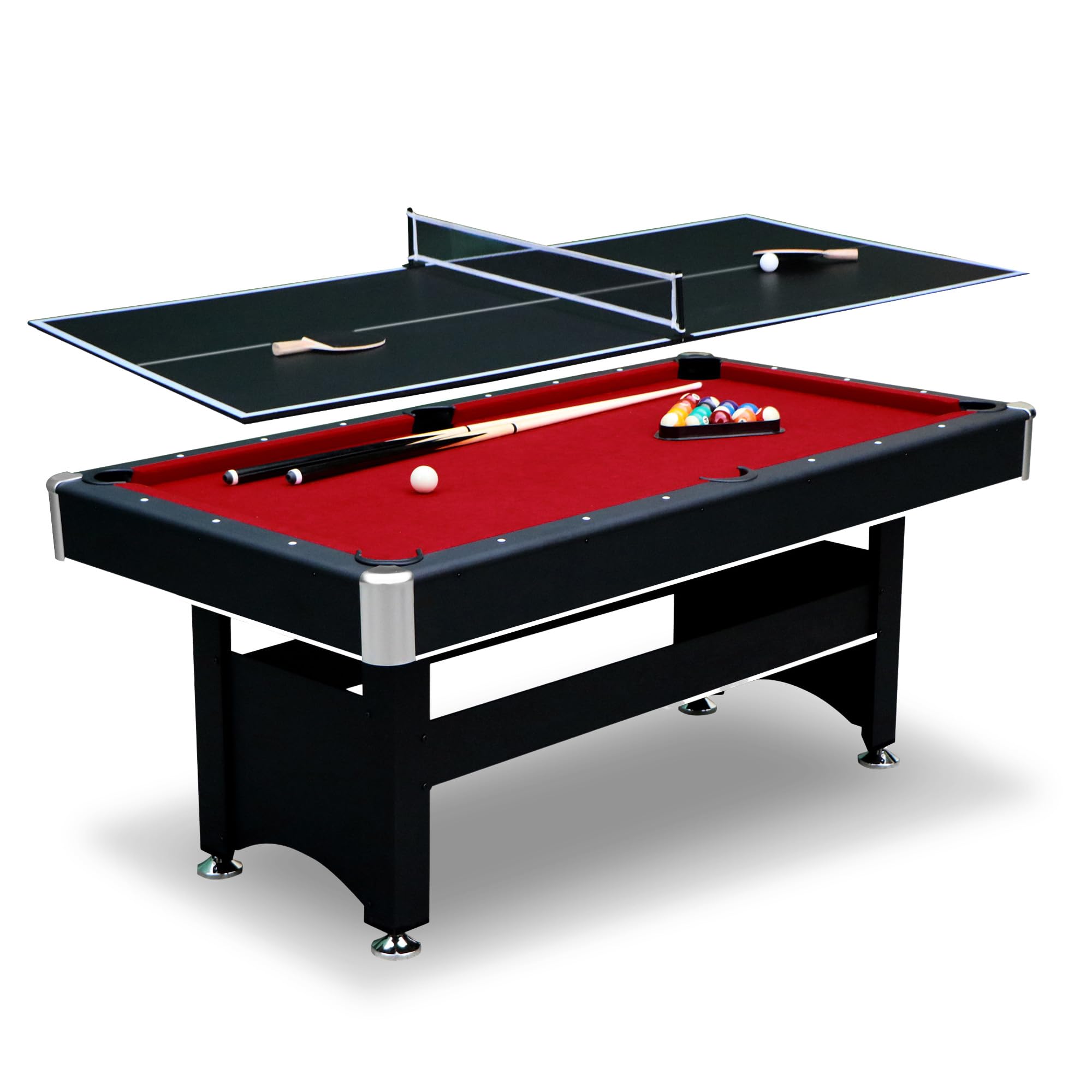 2-in-1 6ft Pool Table with Ping Pong Top
