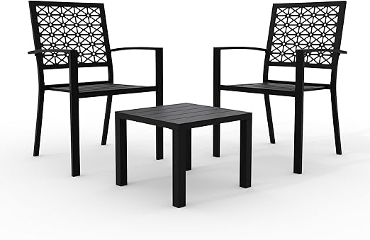 3 Piece Patio Bistro Set with Coffee Table
