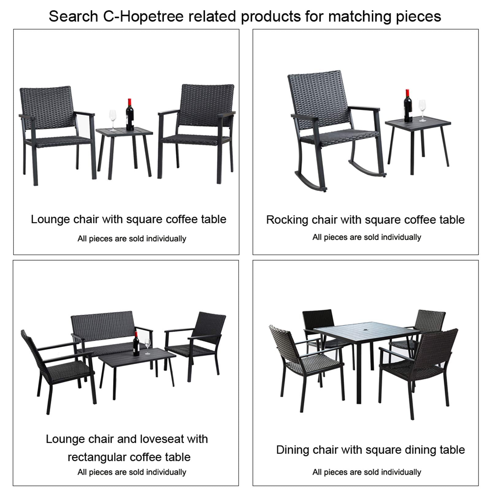 Outdoor Wicker Loveseat Bench
