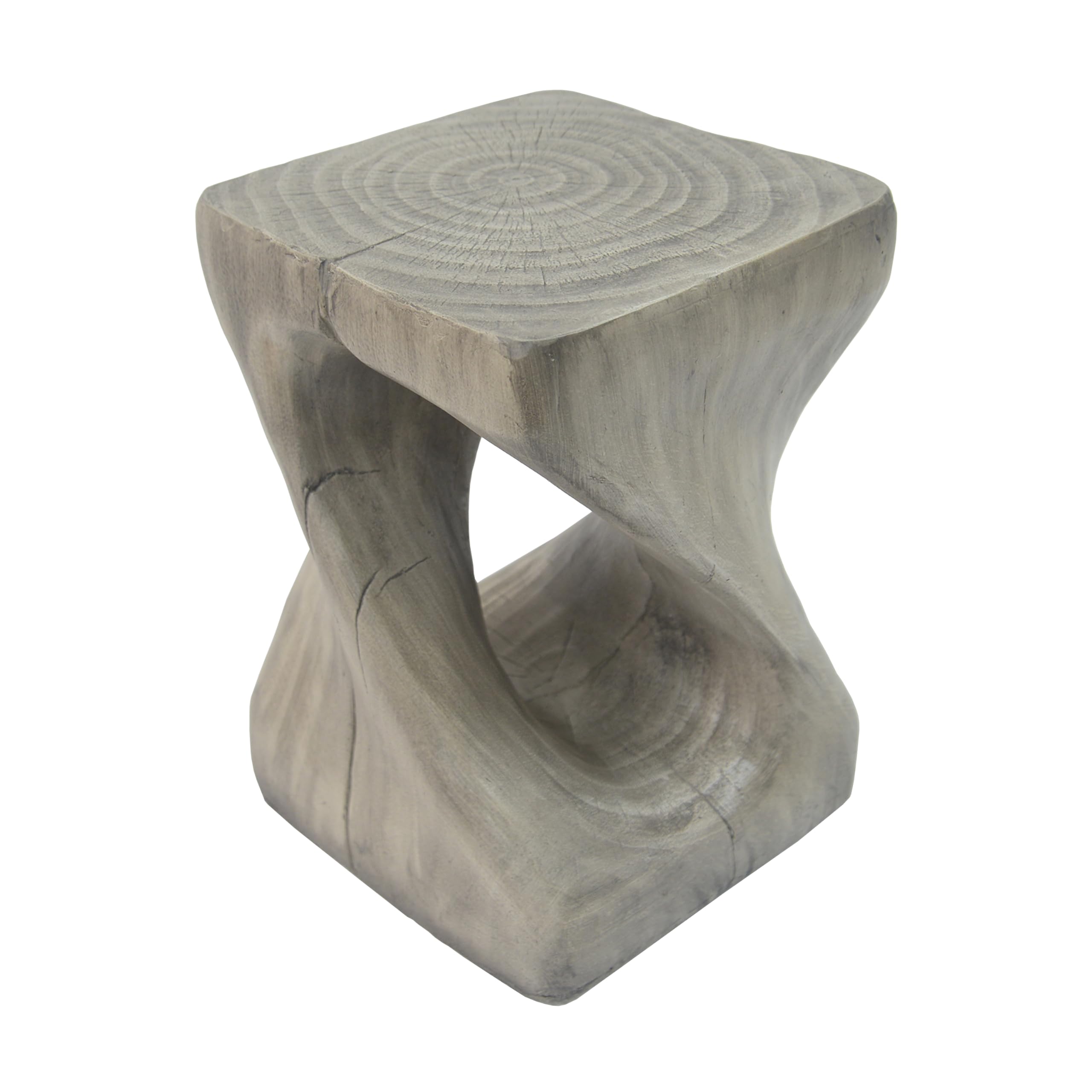 Spiral Twist Outdoor Accent Table Grey