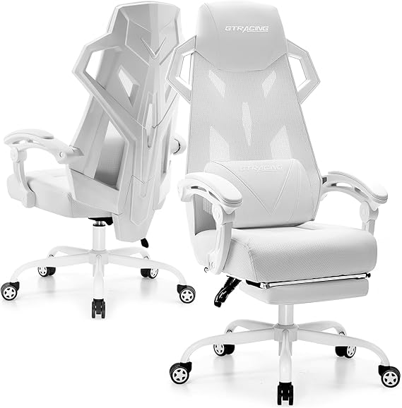 Gaming Chair with Mesh Back and Footrest
