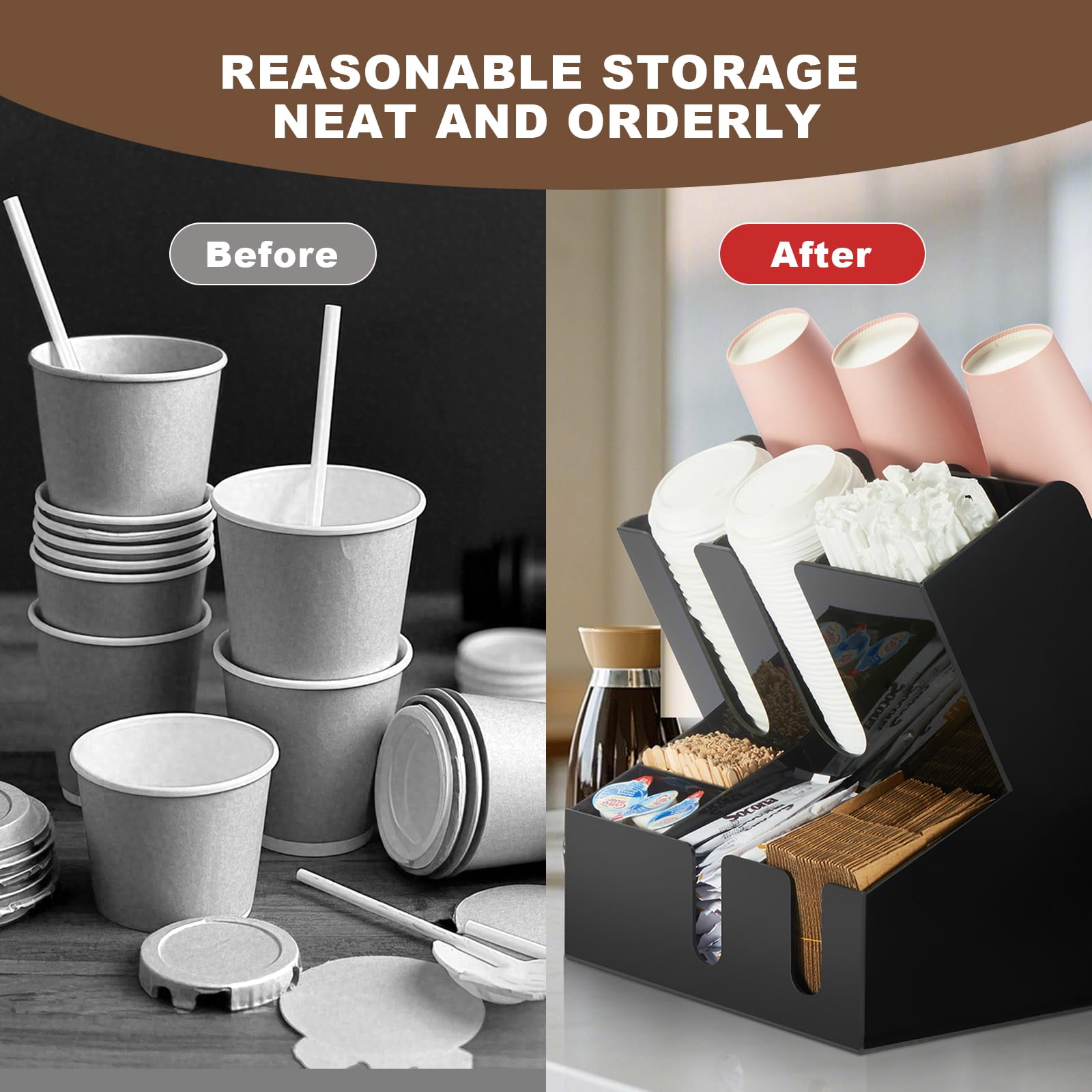 10-Compartment Coffee Condiment Organizer