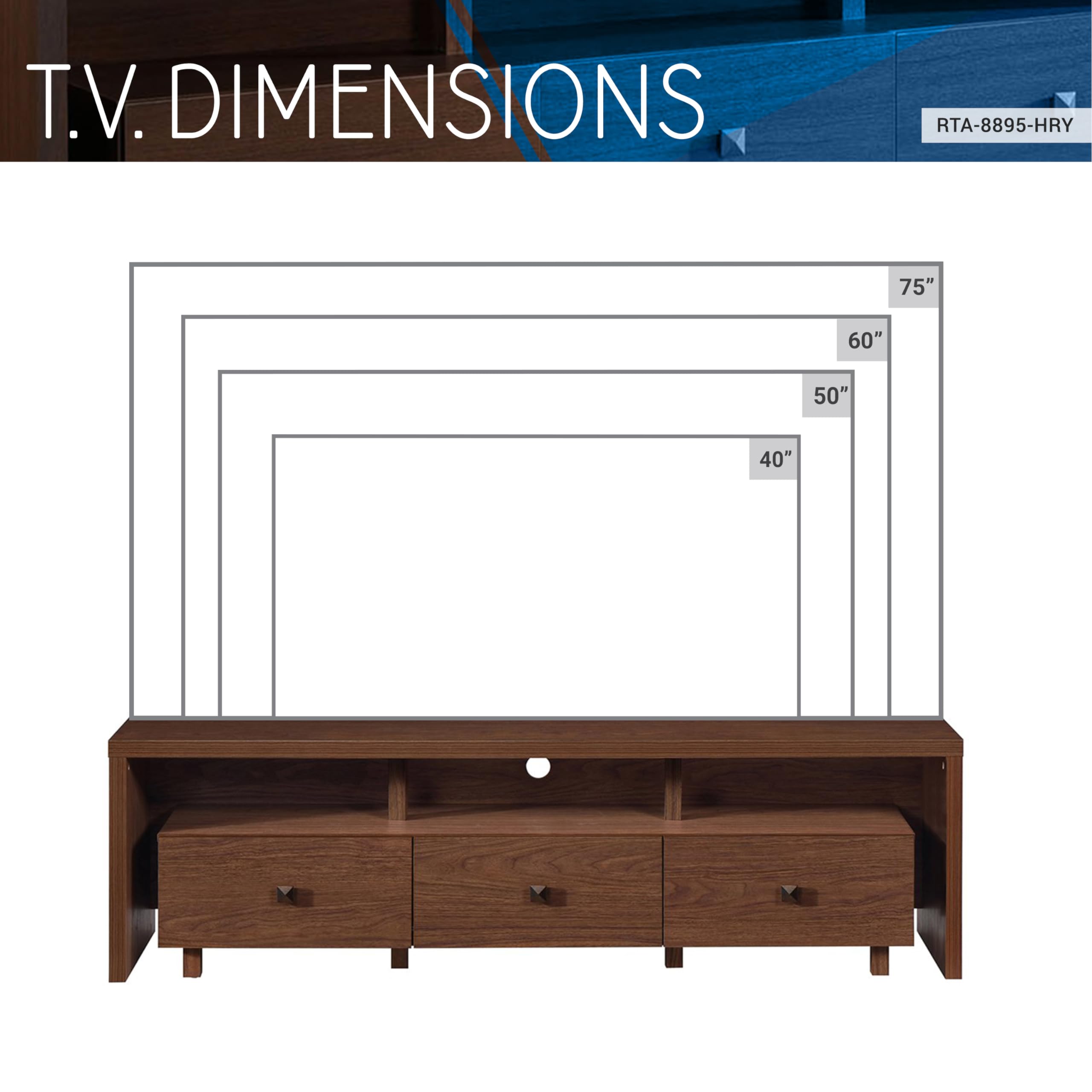 TV Stand with Storage for 75" Screens