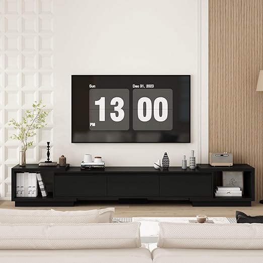 Extendable TV Console Table with Drawers