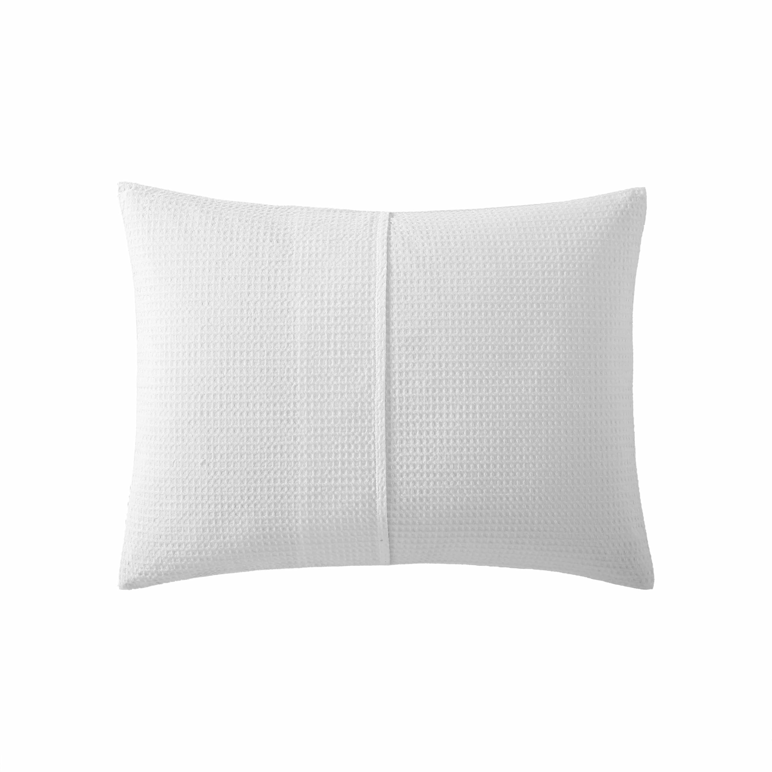 Waffle Pique Cotton Comforter Set Queen White