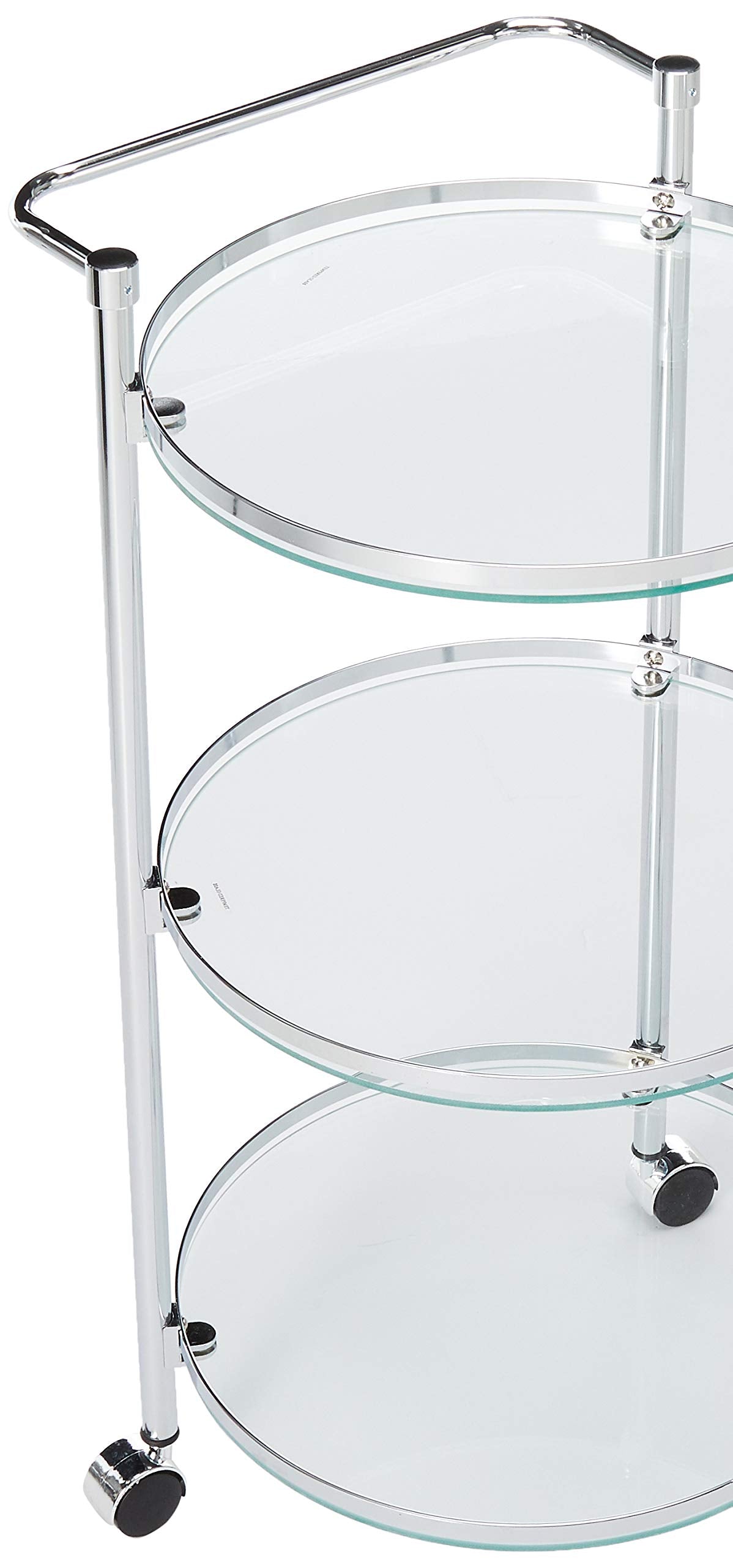 3-Tier Rolling Glass Serving Cart
