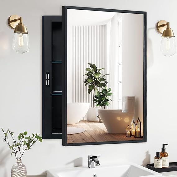 Recessed Medicine Cabinet with Mirror 16x24 Inch