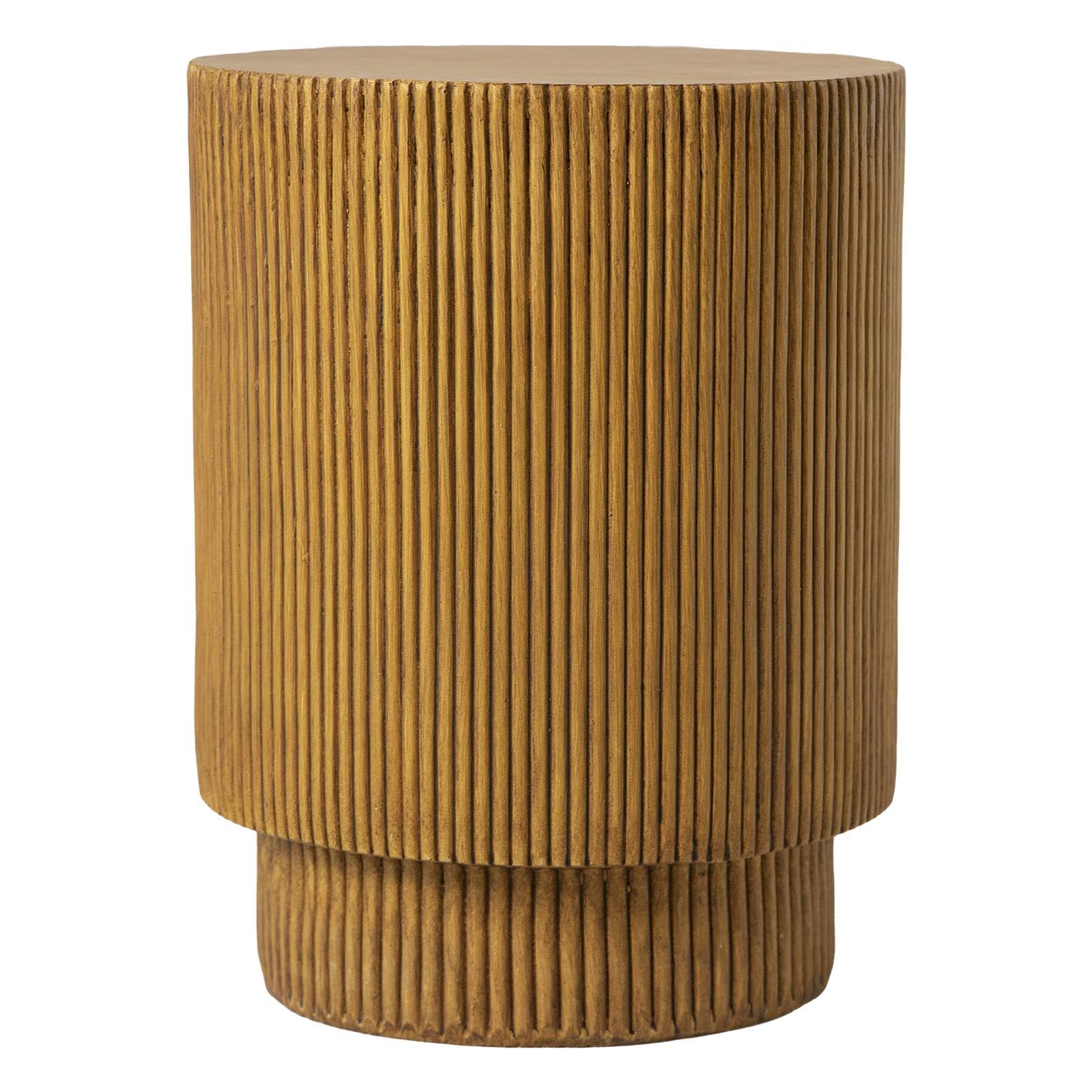 Modern Ribbed Fiberstone Side Table