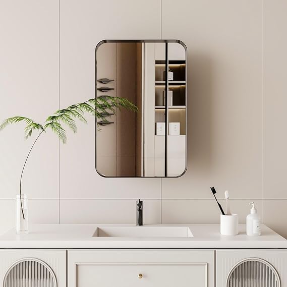 16 x 24 Inch Rounded Rectangle Medicine Cabinet with Mirror