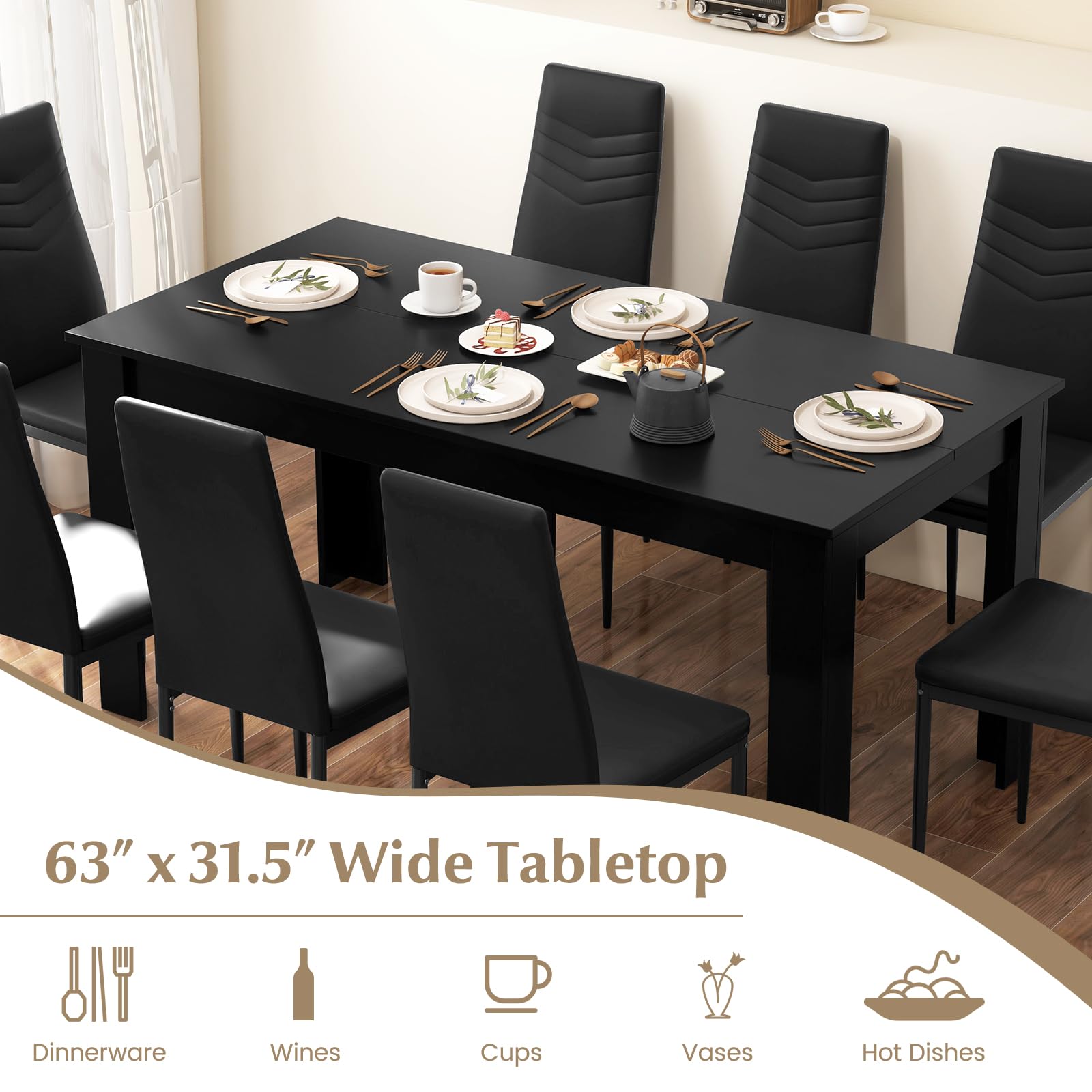 5-Piece Dining Table Set with 4 Chairs