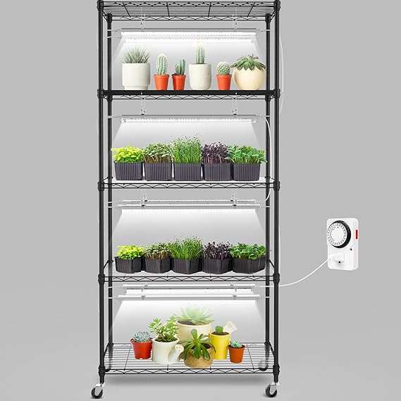 5-Tier Plant Shelf with Grow Lights