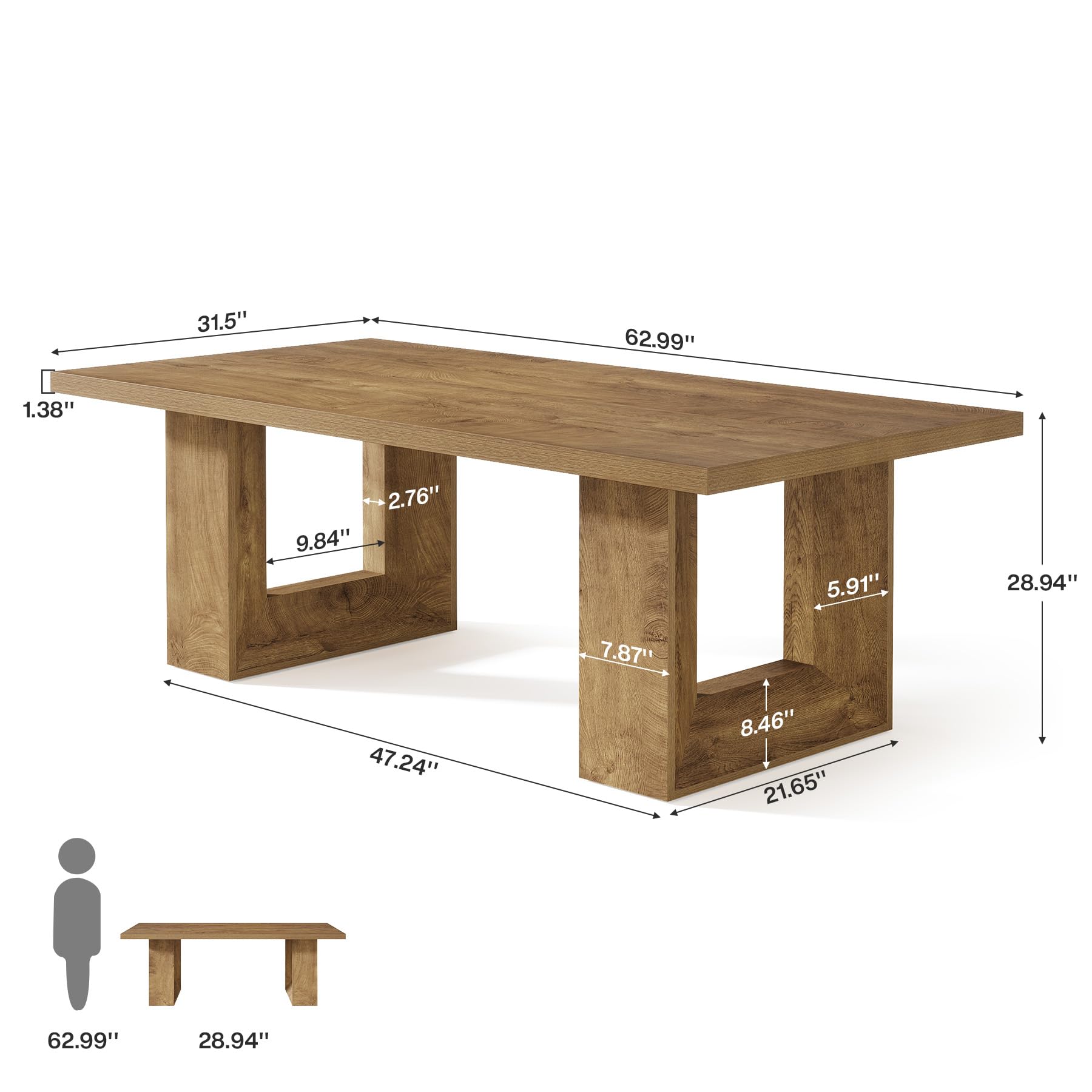 Large Farmhouse Executive Desk 63 Inch
