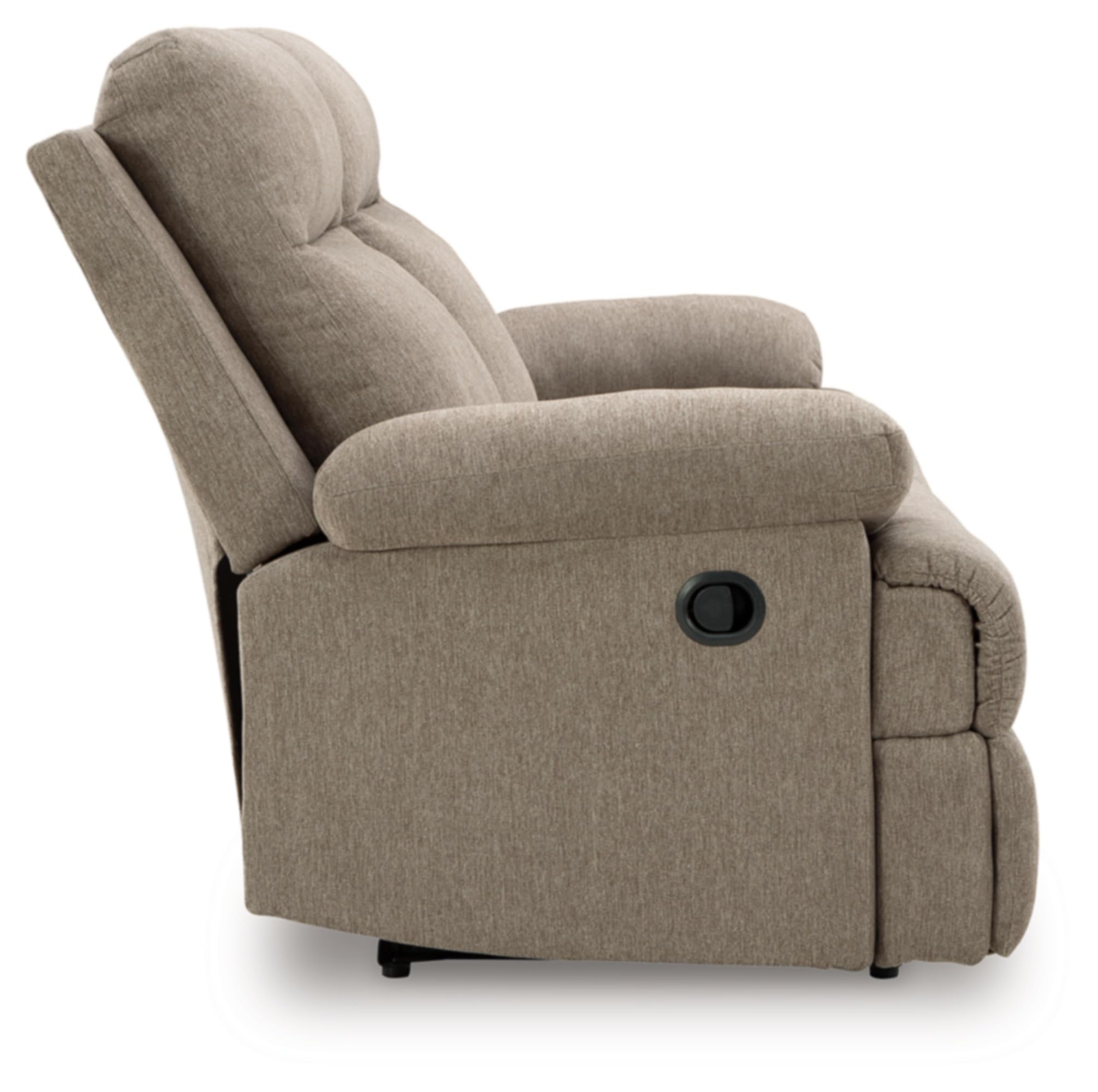 Mocha Chenille Reclining Sofa with Drop-Down Table