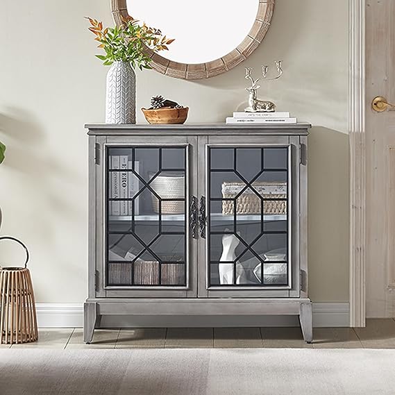36" Vintage Storage Cabinet with Solid Wood Legs