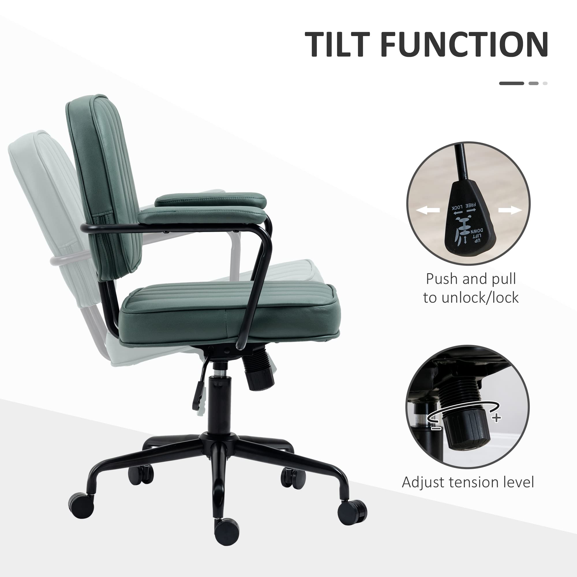 Microfiber Computer Desk Chair with Swivel Wheels and Adjustable Height