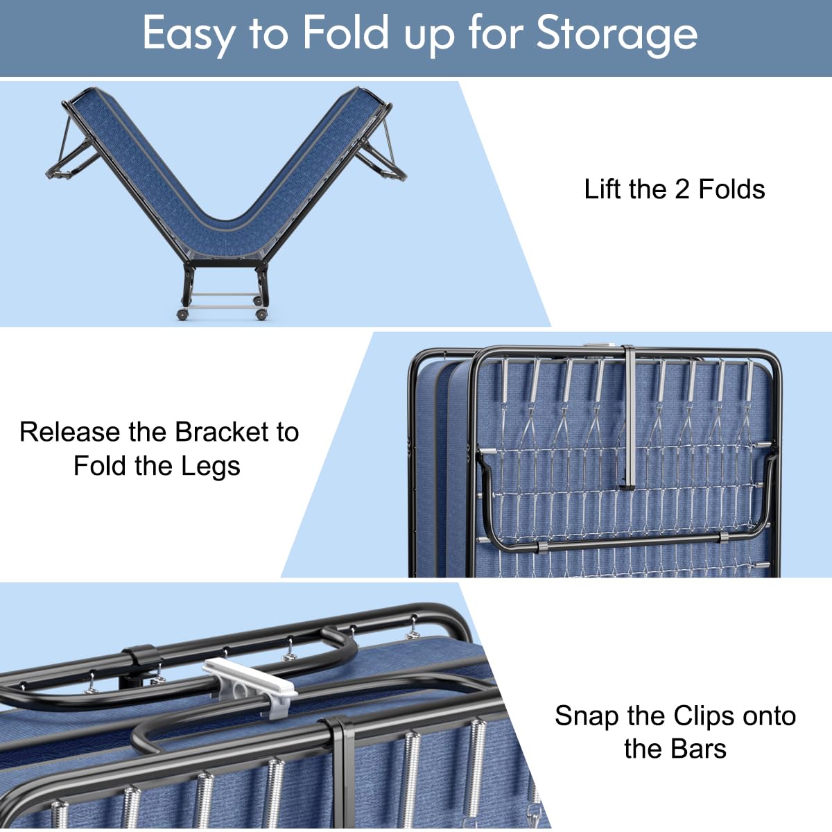 Folding Guest Bed with Memory Foam Mattress