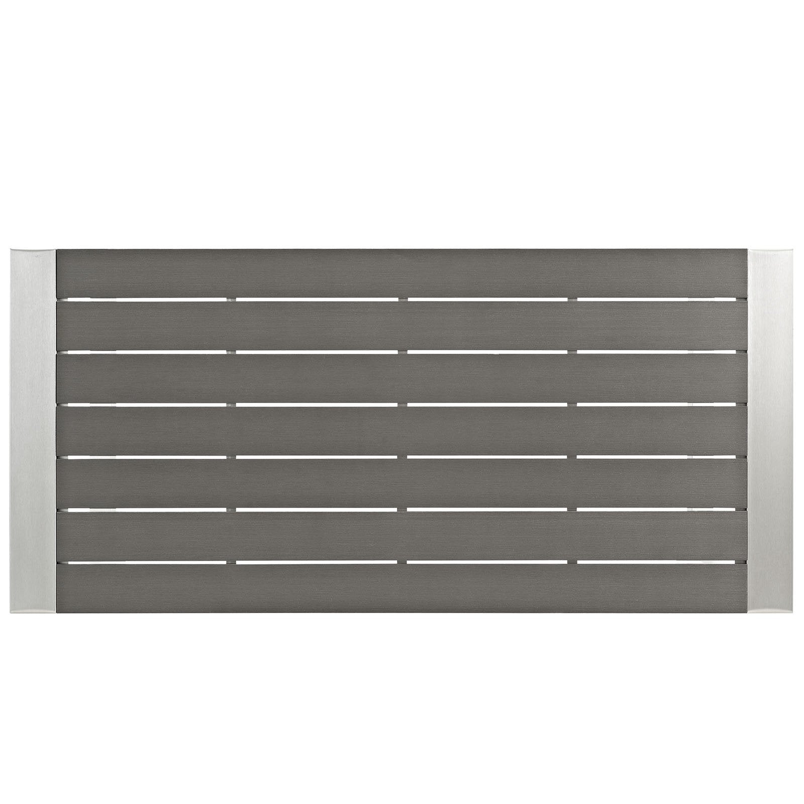 Outdoor Aluminum Rectangle Bar Table Silver Gray