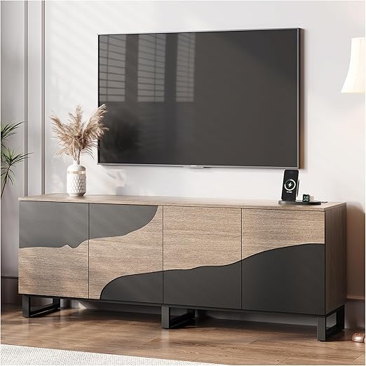 66" Fluted TV Stand with Storage