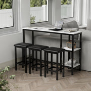 Counter Height Bar Table Set with 3 Stools