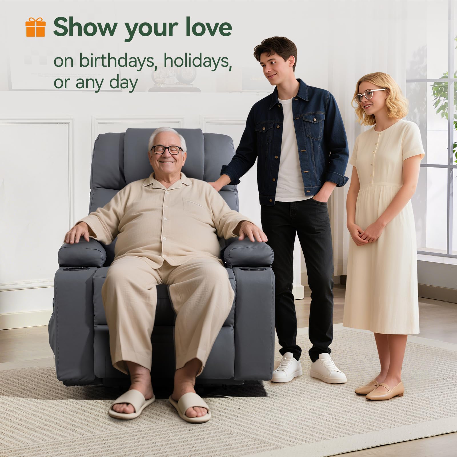 Power Lift Recliner Chair with Heat and Massage