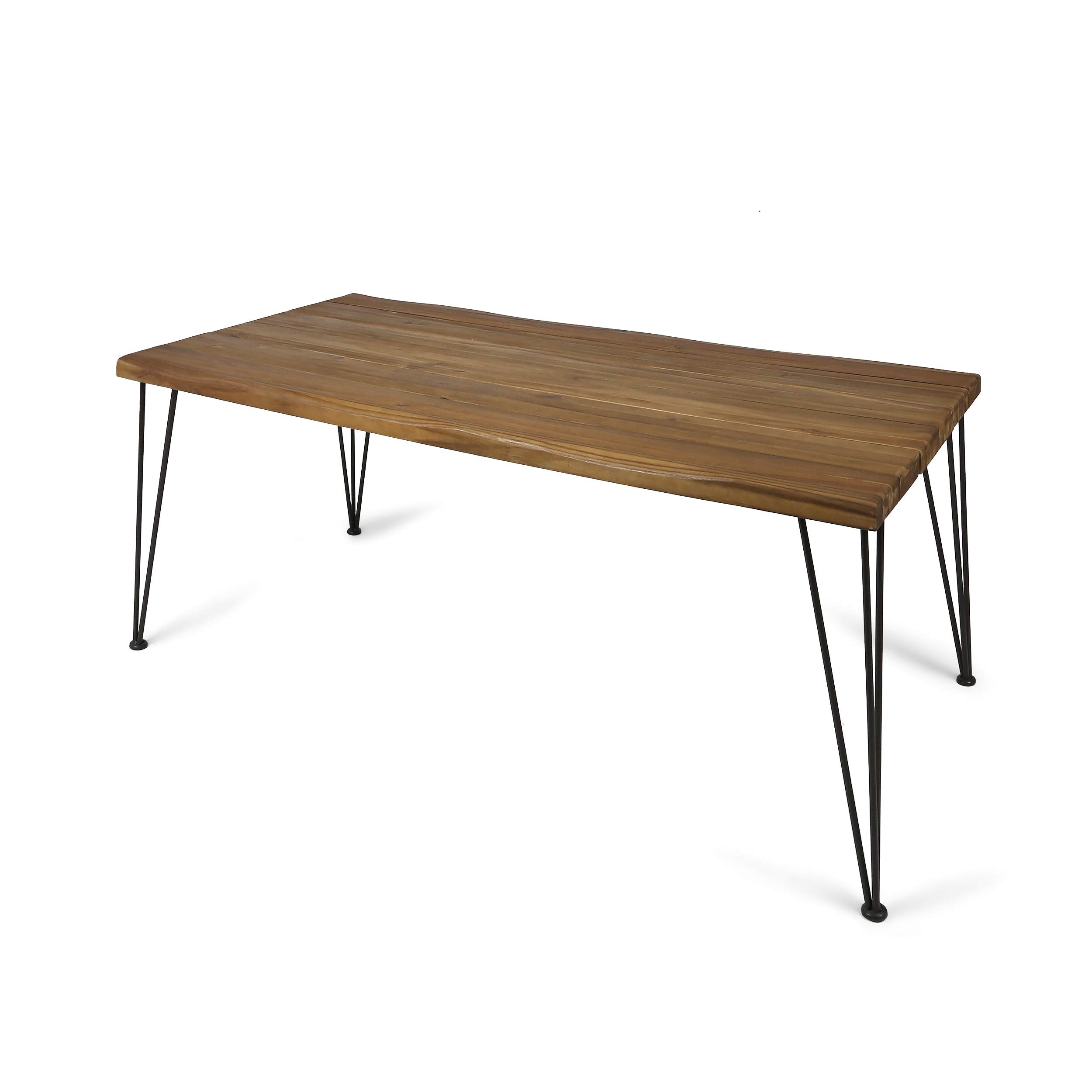 Outdoor Acacia Wood Dining Table with Hairpin Legs