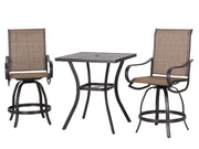 Outdoor Bar Set with Swivel Stools and Table