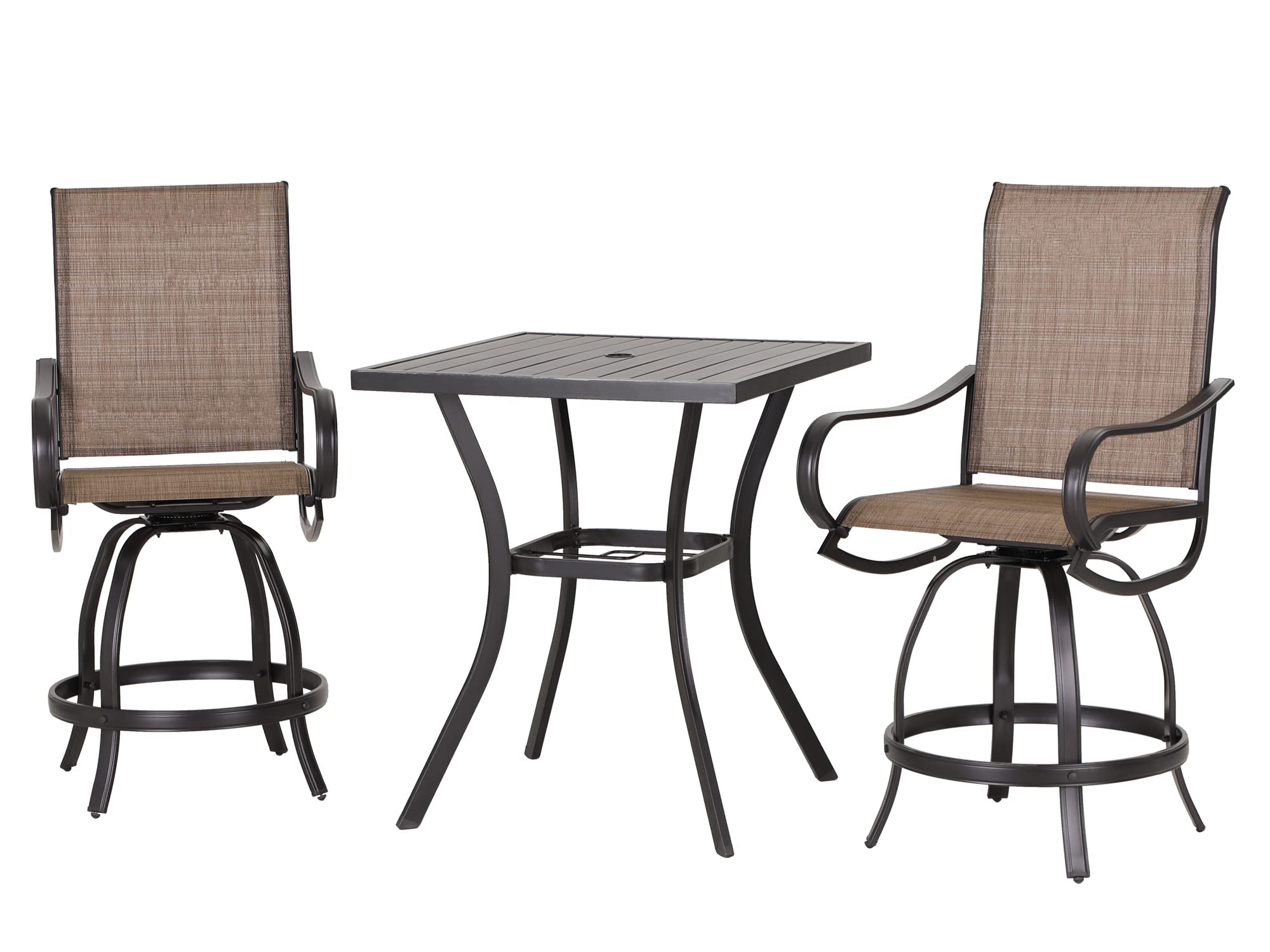 Outdoor Bar Set with Swivel Stools and Table