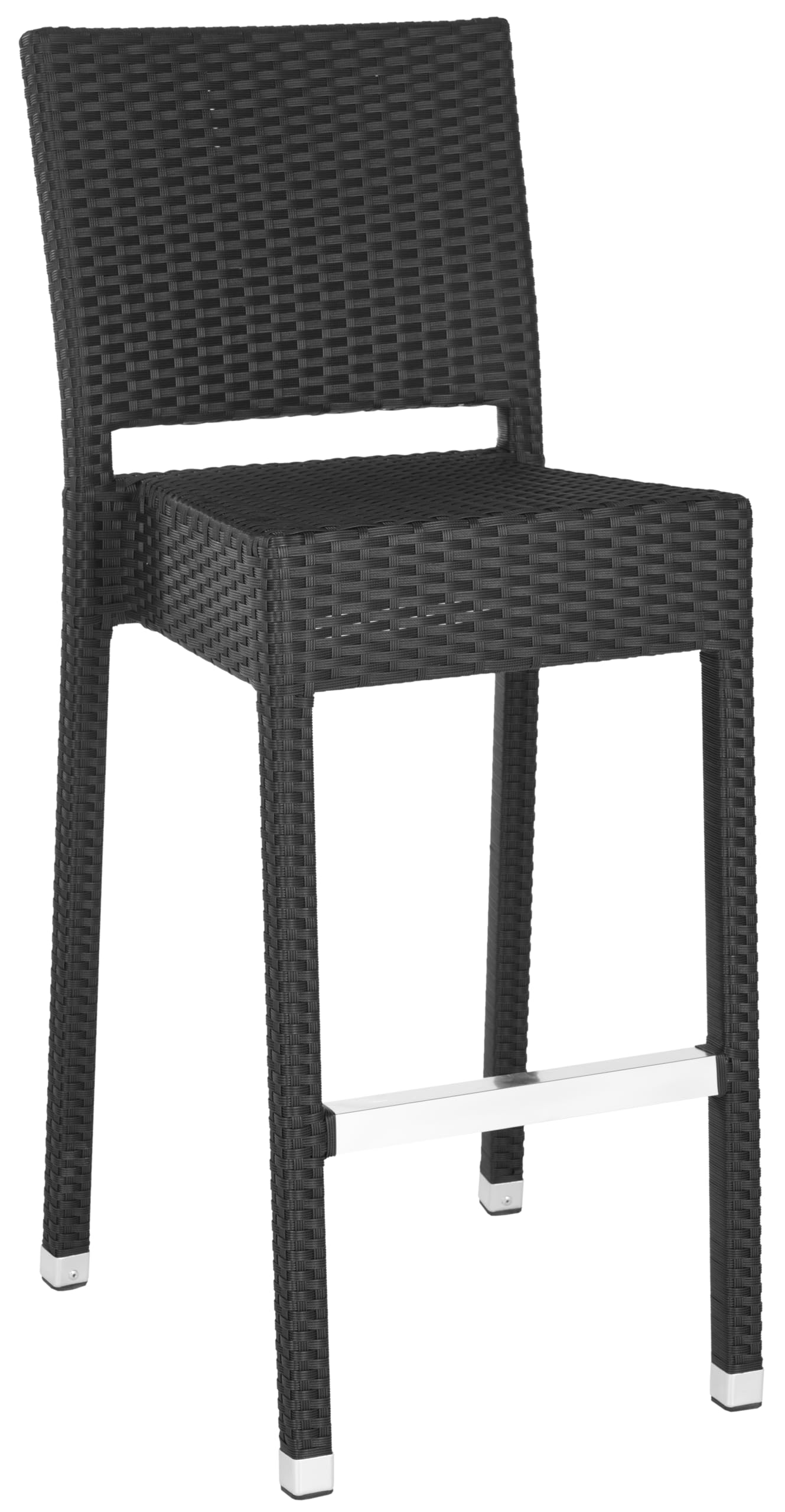 Black Wicker Indoor Outdoor Bar Stool