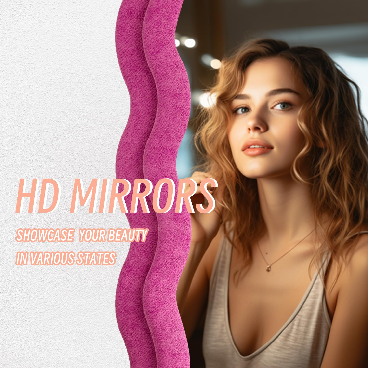 Wavy Full Length Mirror 63x24 Inch