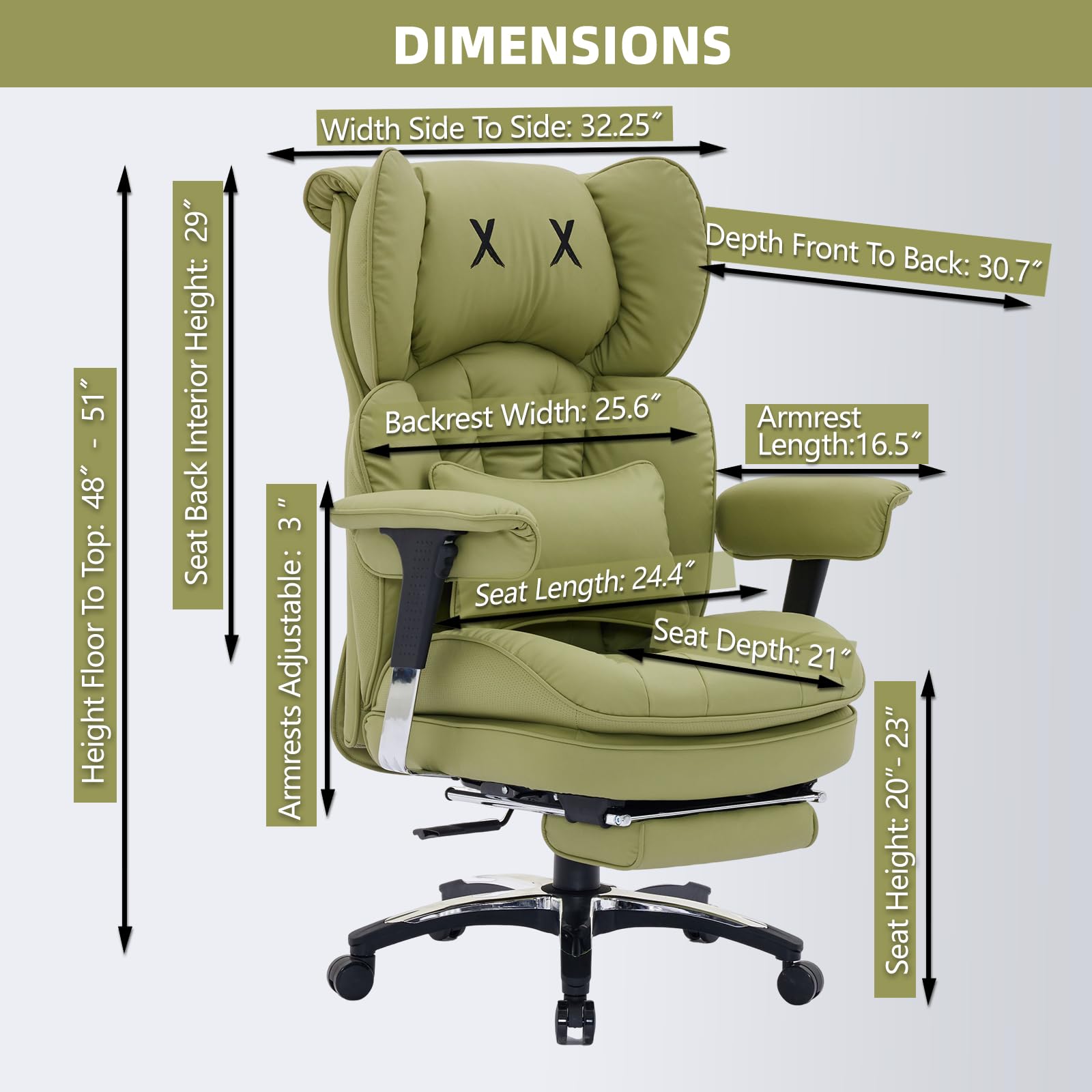 Big and Tall Office Chair with Footrest