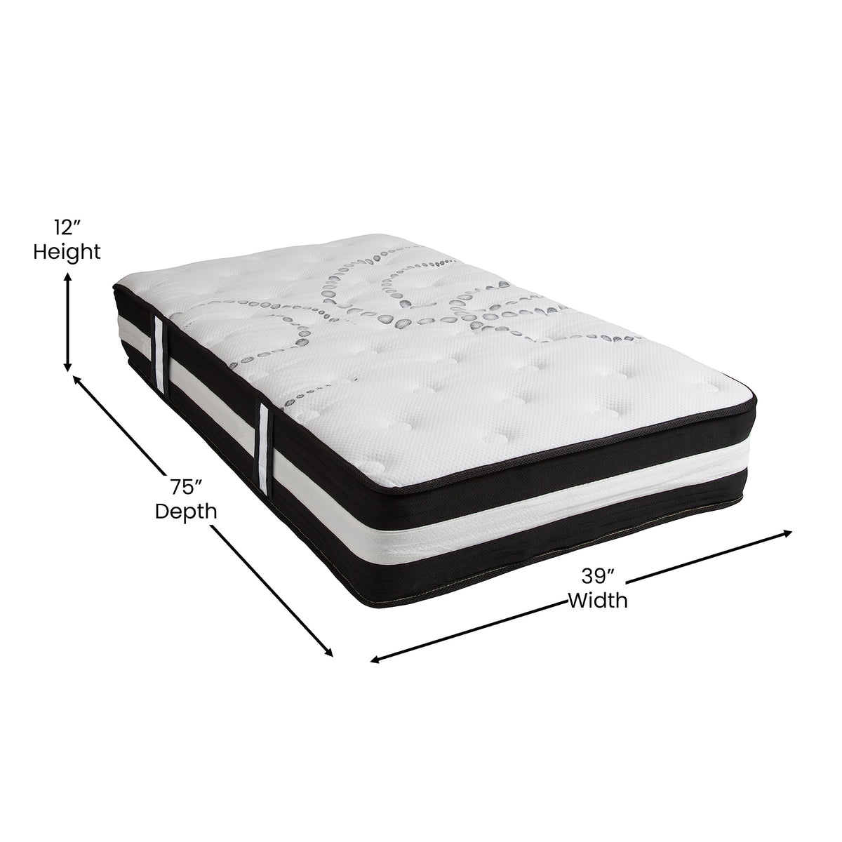 12" Hybrid Pocket Spring Foam Mattress Twin