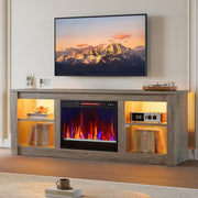 63" Fireplace TV Stand with RGB LED