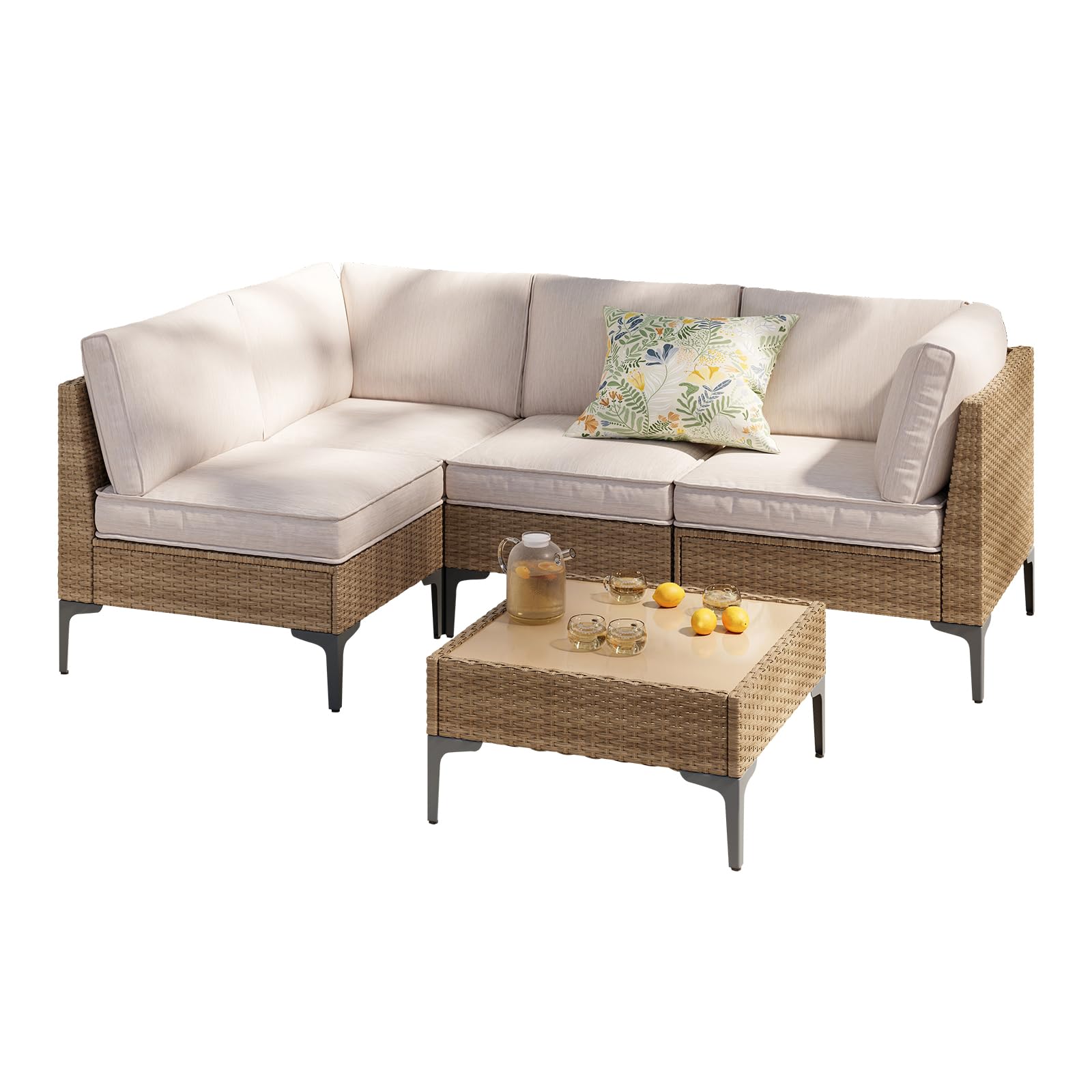 5-Piece Patio Furniture Set with Coffee Table