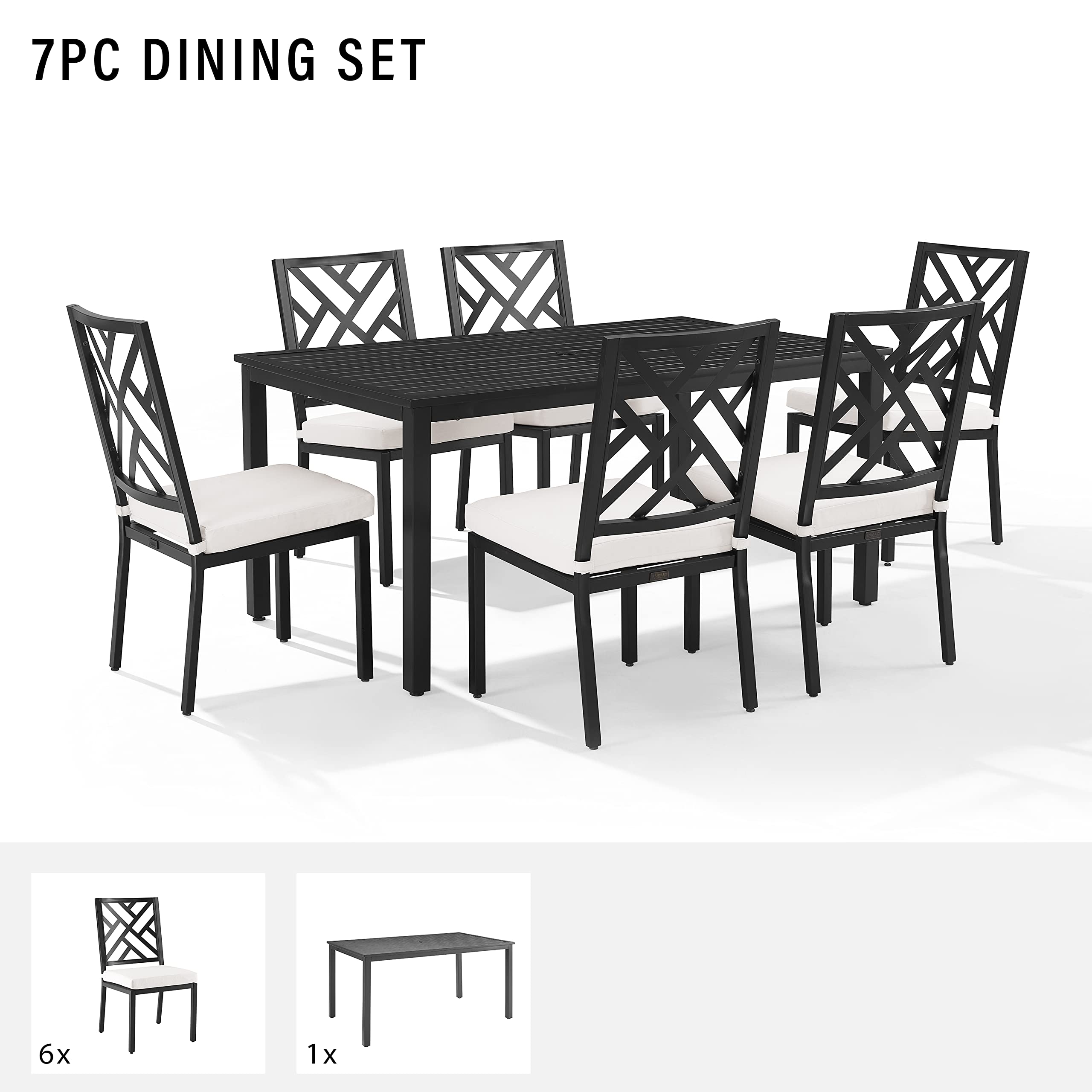 7-Piece Outdoor Dining Set with Cushions