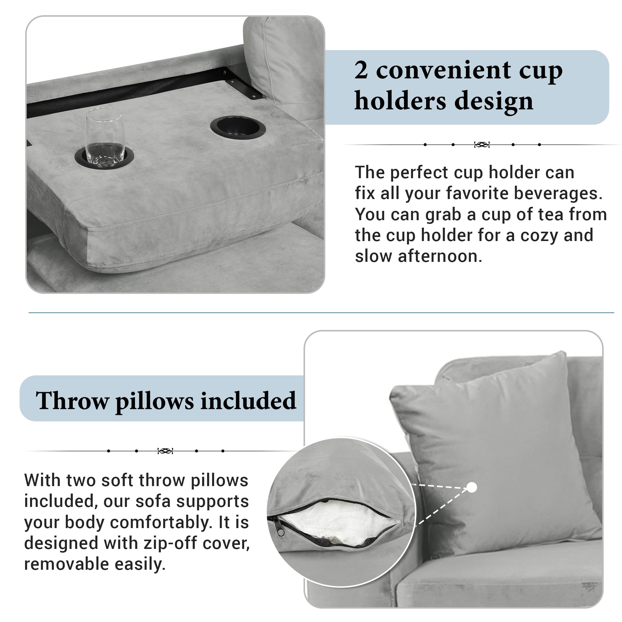 Modern L-Shaped Sectional Sofa with Storage Ottoman