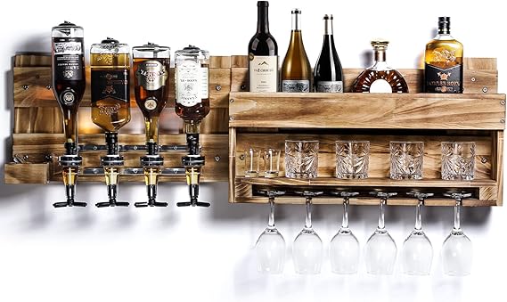 Wall Mounted Wine Rack with LED Light