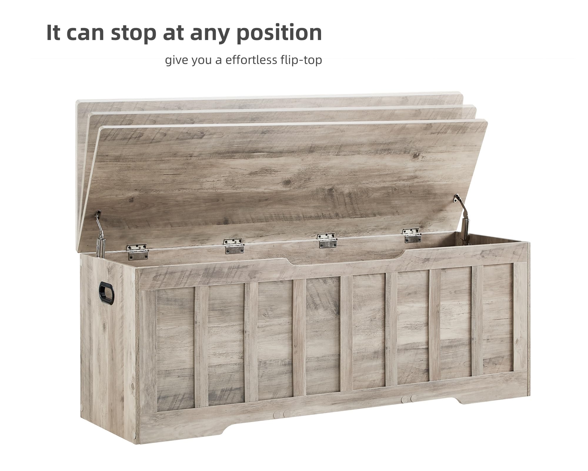 Extra Large Storage Bench with Safety Hinges