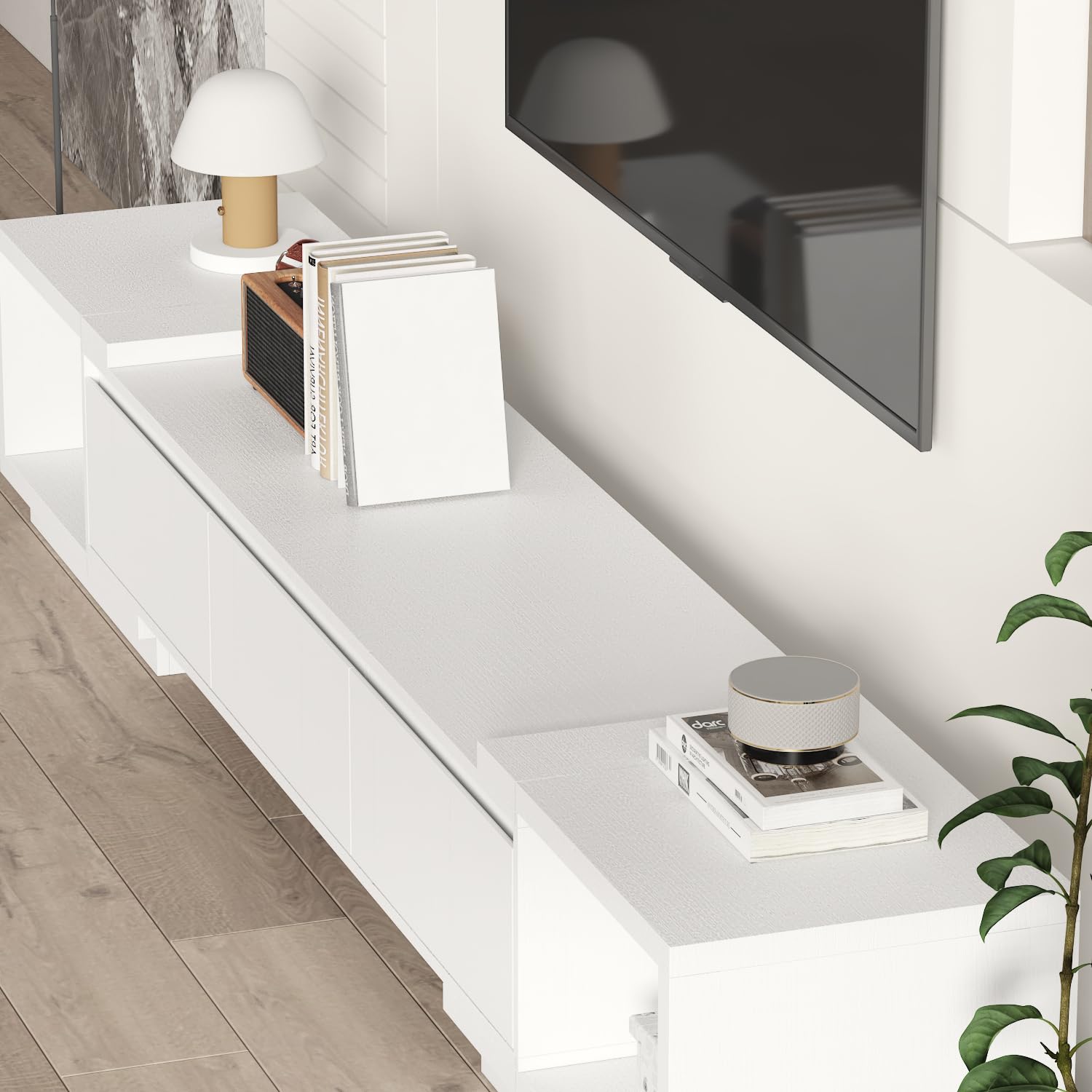 Extendable TV Console with 3 Drawers