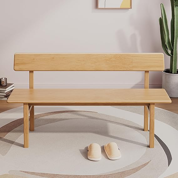 47 Inch Wooden Bench for Dining and Outdoor Use