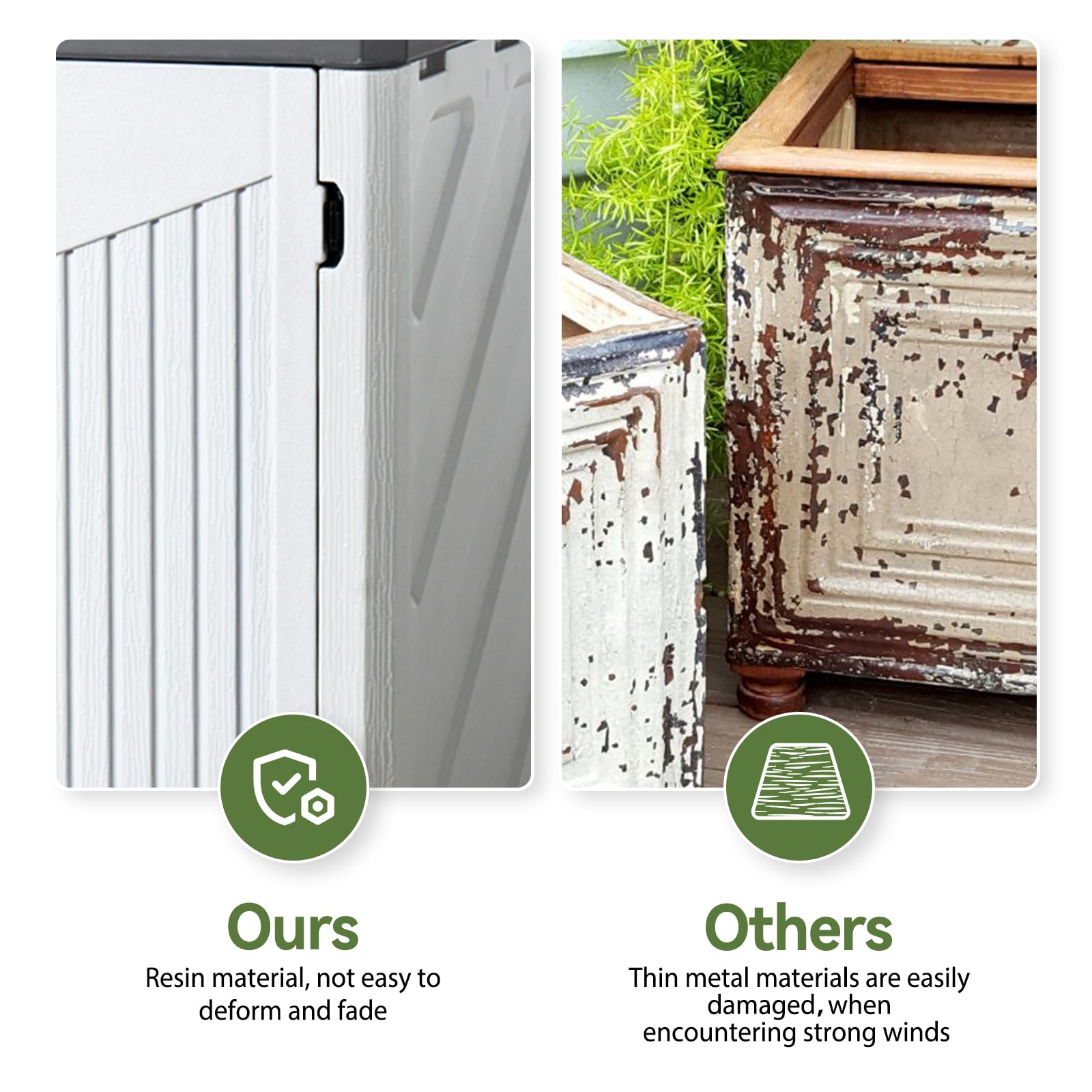 White Outdoor Storage Cabinet with 2 Shelves