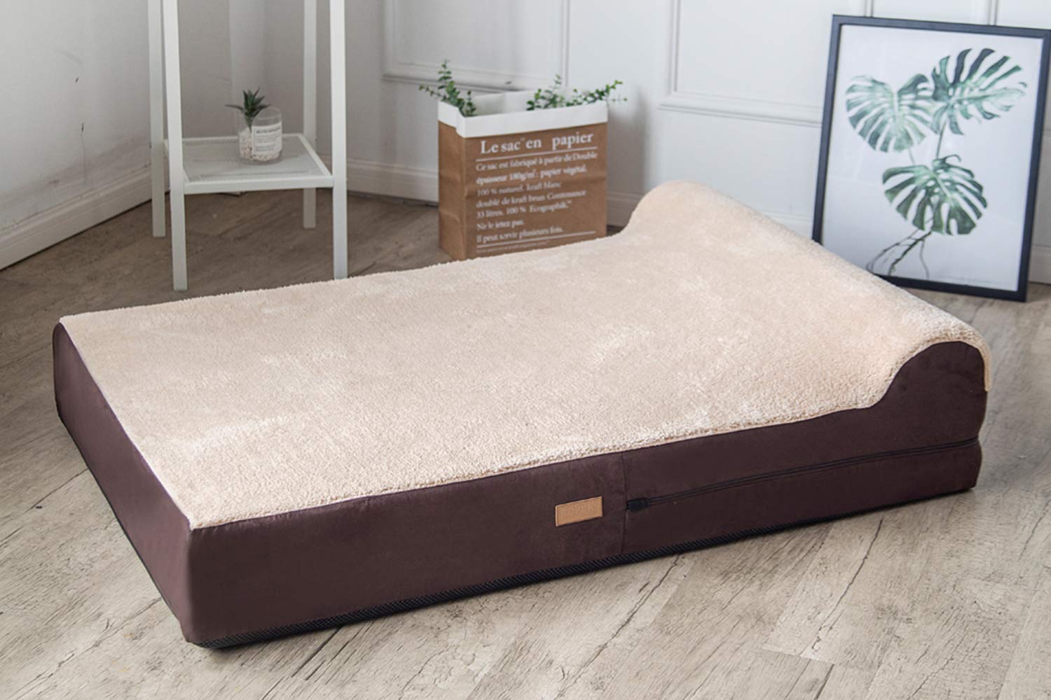 Extra Large Orthopedic Memory Foam Dog Bed with Pillow