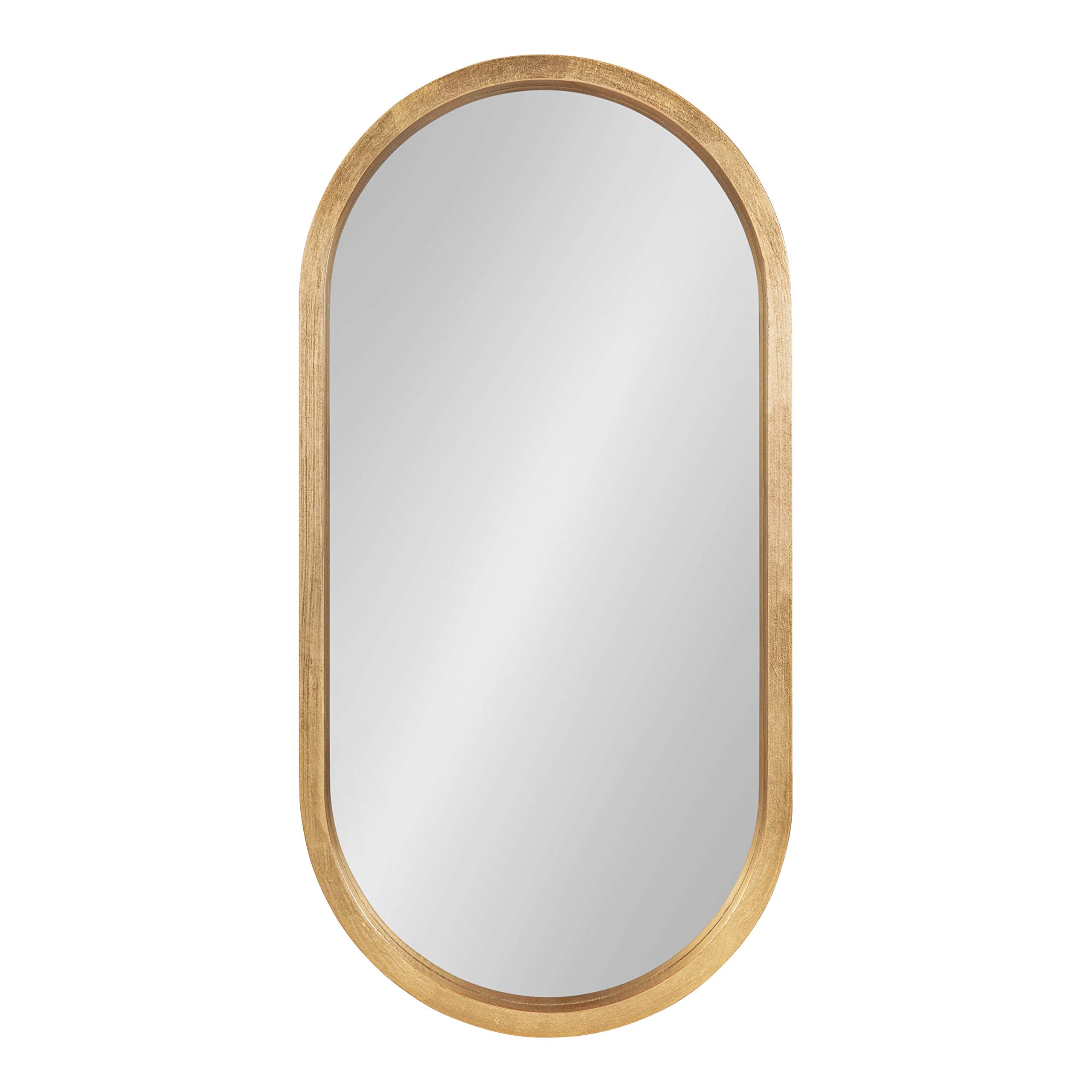 Oval Wall Mirror Gold Frame 12x24