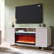 70" Fluted Fireplace TV Stand with Electric Fireplace