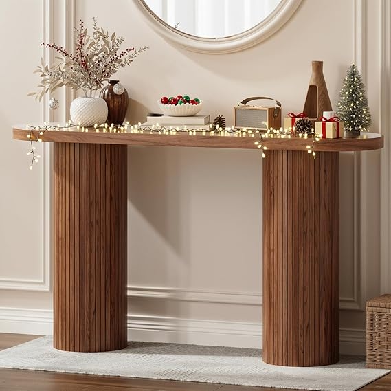 55 Inch Fluted Entryway Console Table