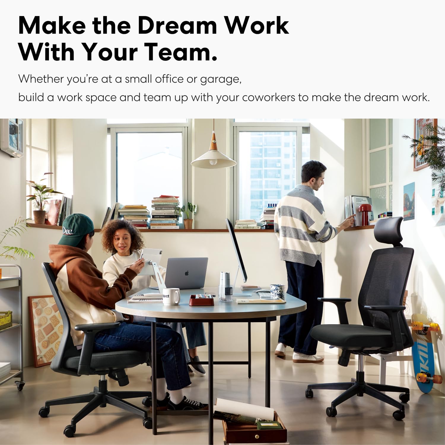 Ergonomic Office Chair with Headrest and 3D Armrests